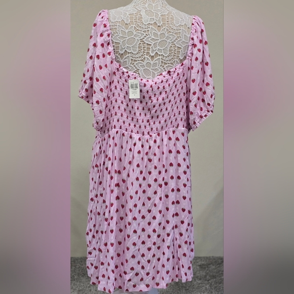 Hot Topic Pink Strawberry Smocked Dress Plus Size NWT Sz 5 - Picture 7 of 9